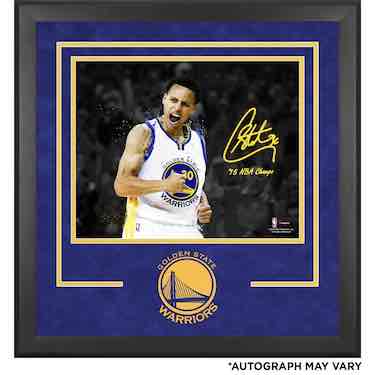 Stephen Curry Golden State Warriors Deluxe Framed Autographed 16 x 20 Celebration Photograph
